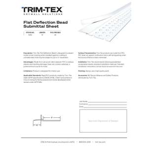 Preview of Flat Deflection Bead Submittal Sheet R2
